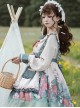 The Small Fawn Series OP Printing Sweet Lolita Long Sleeve Dress