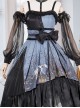 Decaying Forest Series JSK Blue Darkness Retro Gothic Lolita Sling Dress