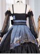 Decaying Forest Series JSK Blue Darkness Retro Gothic Lolita Sling Dress