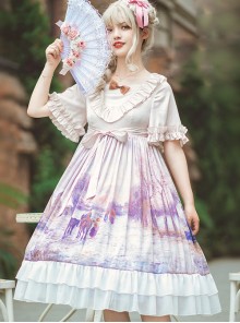 Oil Painting Series OP Elegant Classic Lolita Short Sleeve Dress