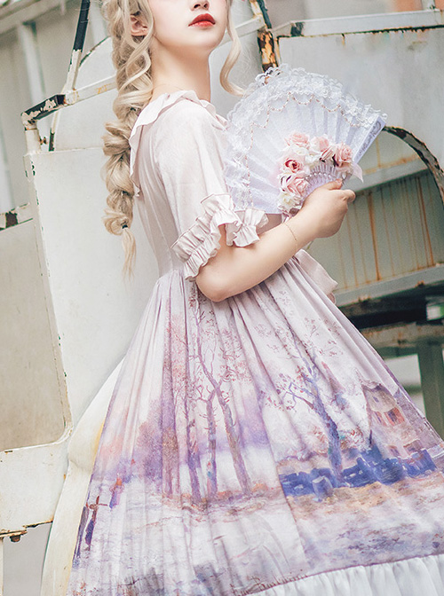 Oil Painting Series OP Elegant Classic Lolita Short Sleeve Dress