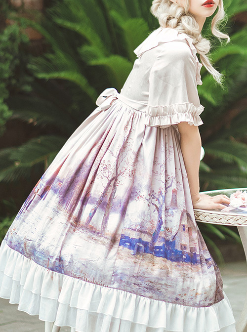 Oil Painting Series OP Elegant Classic Lolita Short Sleeve Dress