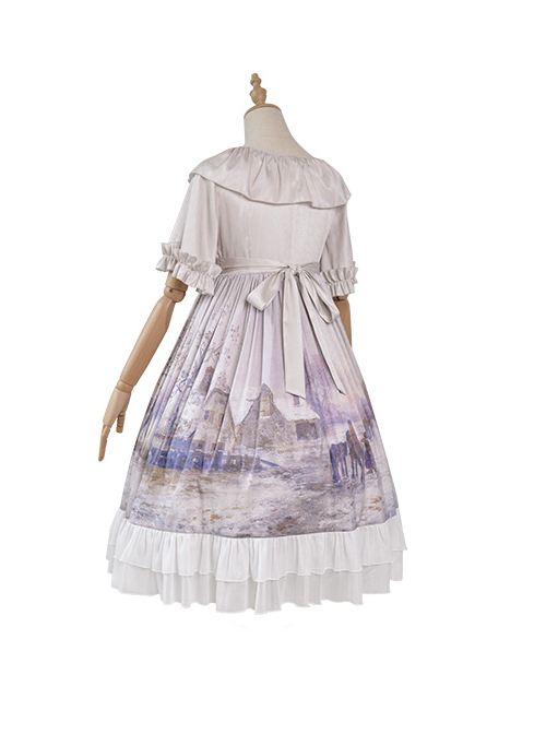 Oil Painting Series OP Elegant Classic Lolita Short Sleeve Dress