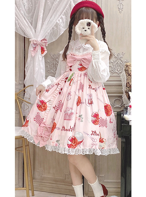 Lychee First Aid Kit Series JSK Sweet Lolita Pink Sling Dress