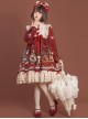 Crown Bear Series OP Sweet Lolita High Waist Long Sleeve Dress