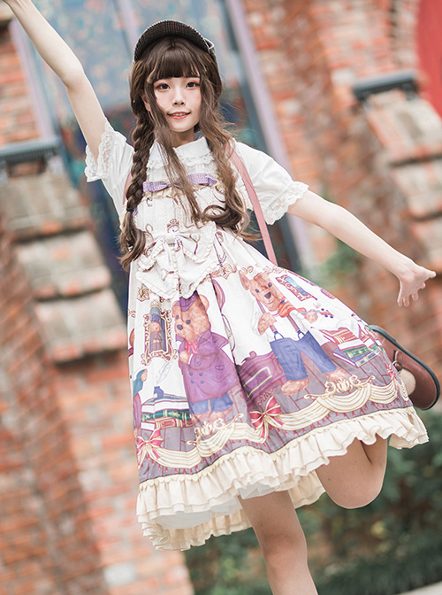 Detective Bear Series JSK Sweet Lolita Sling Dress