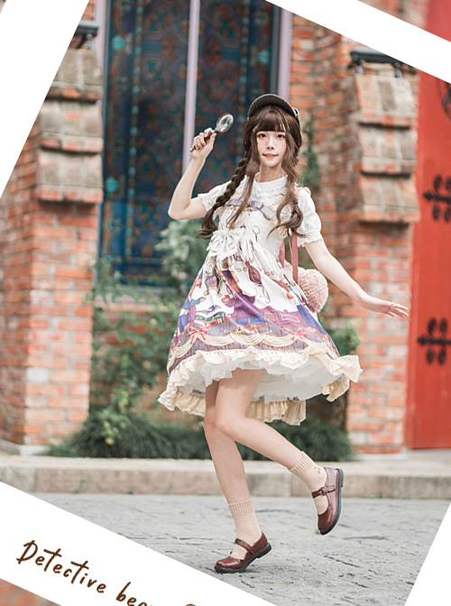 Detective Bear Series JSK Sweet Lolita Sling Dress