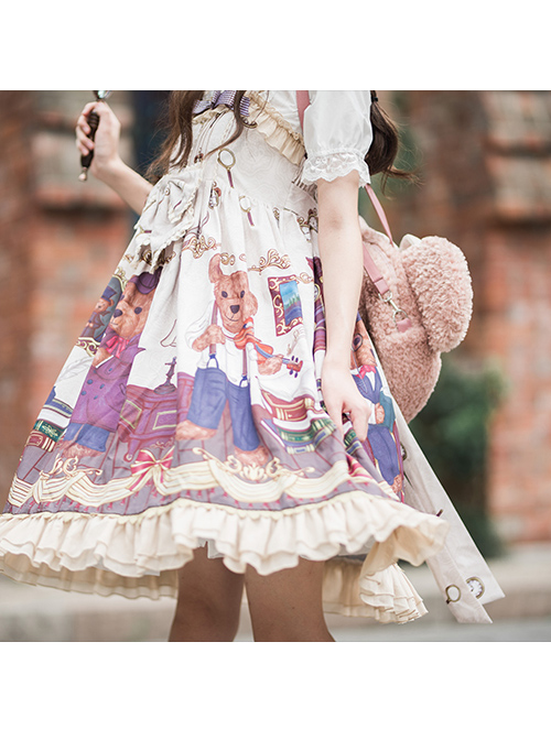 Detective Bear Series JSK Sweet Lolita Sling Dress