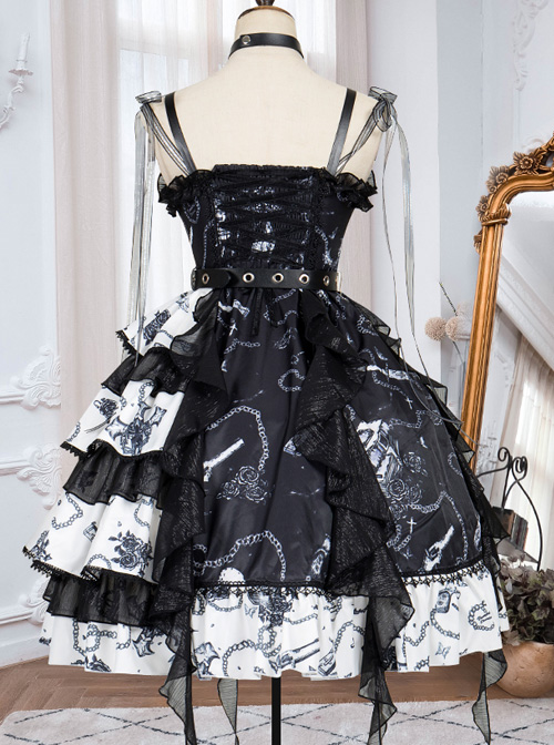The Vampire Diaries Series JSK Type II Contrast Color Stitching Gothic Lolita Sling Dress
