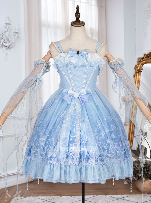 Deer In The Forest Series JSK Blue Gradient Sweet Lolita Sling Dress