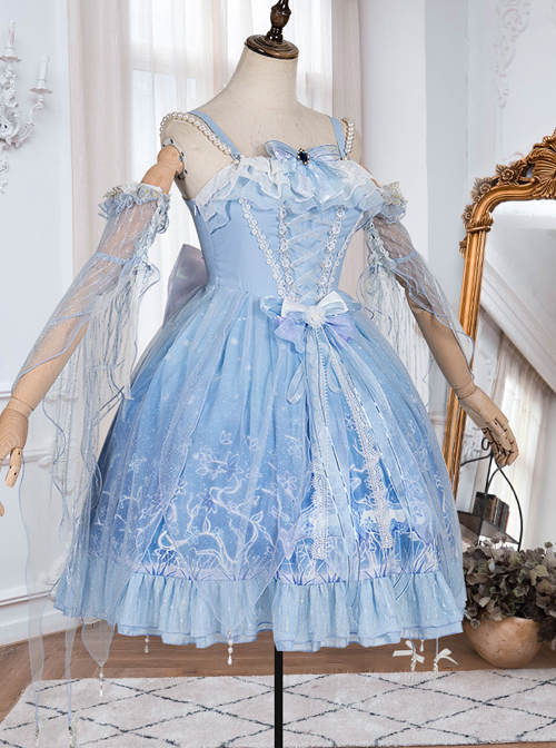 Deer In The Forest Series JSK Blue Gradient Sweet Lolita Sling Dress