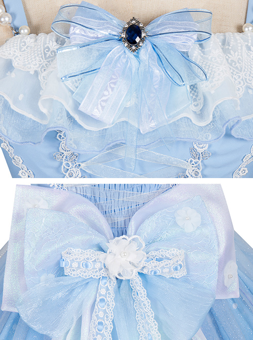 Deer In The Forest Series JSK Blue Gradient Sweet Lolita Sling Dress