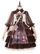 Pharmacist Series JSK Brown Multilayer Hem Retro Pastoral Style Sweet Lolita Sling Dress