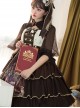Pharmacist Series JSK Brown Multilayer Hem Retro Pastoral Style Sweet Lolita Sling Dress