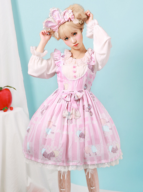 Rainbow Frosting Series JSK Chiffon Sweet Lolita Sling Dress