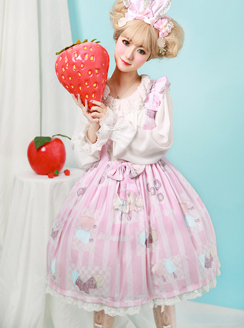 Rainbow Frosting Series JSK Chiffon Sweet Lolita Sling Dress