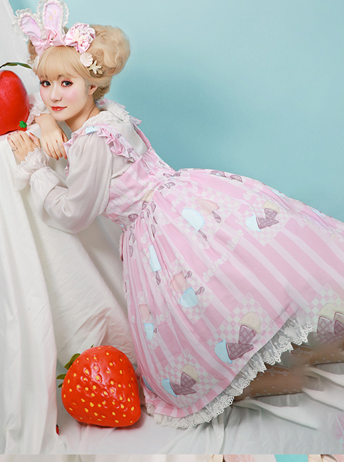 Rainbow Frosting Series JSK Chiffon Sweet Lolita Sling Dress