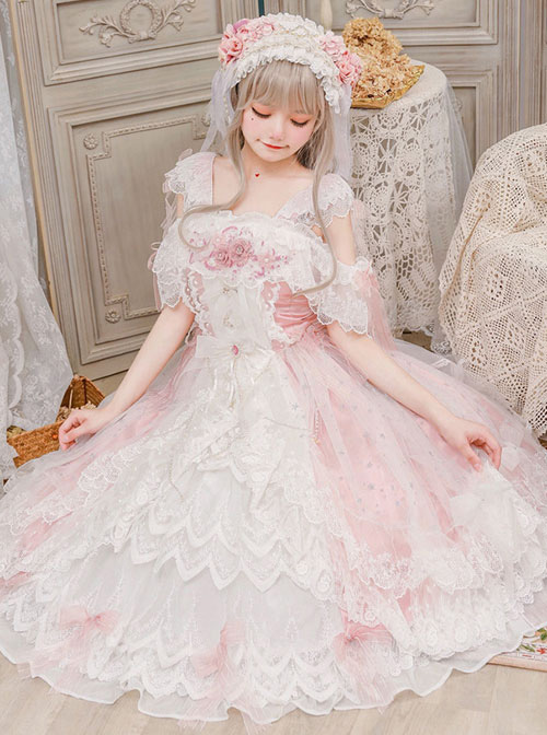 Crystalline Phantom Series Tea Party Sweet Lolita Pink Dress