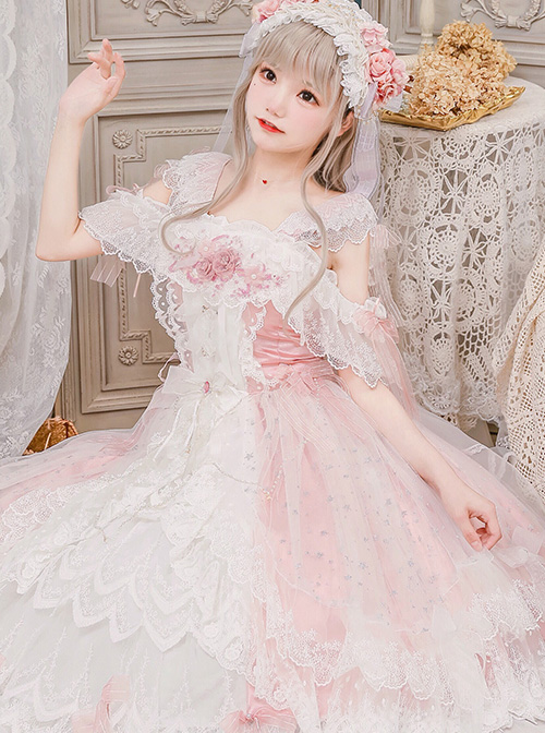 Crystalline Phantom Series Tea Party Sweet Lolita Pink Dress