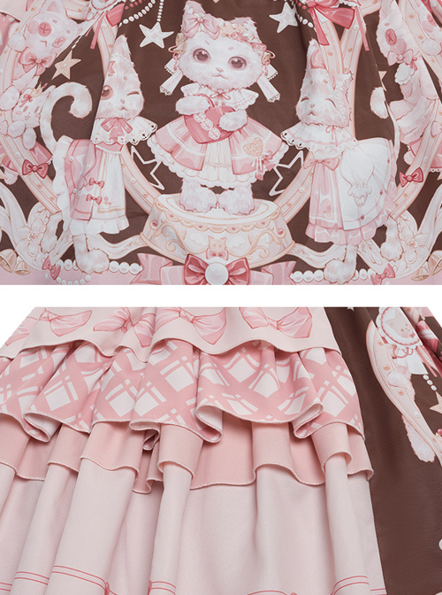 Crown Kitten Series Printing Sweet Lolita Short Sleeve Dress