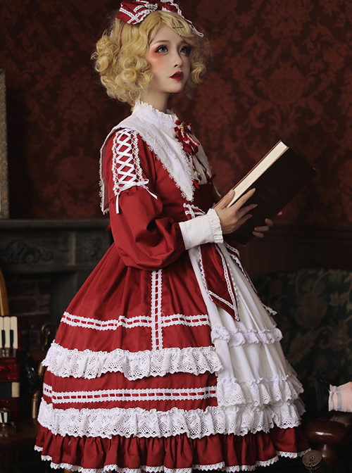 Lovely Elva Doll Series OP Sweet Lolita Long Sleeve Dress