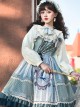 Sparrows In The Mirror Series JSK Type I Light Blue Retro Pastoral Style Sweet Lolita Sling Dress