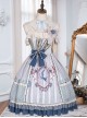 Sparrows In The Mirror Series JSK Type I Light Blue Retro Pastoral Style Sweet Lolita Sling Dress