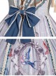 Sparrows In The Mirror Series JSK Type I Light Blue Retro Pastoral Style Sweet Lolita Sling Dress