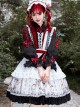 Sparrows In The Mirror Series JSK Type II Retro Contrast Color Sweet Lolita Sling Dress And Shirt Set