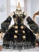 Golden Lily Series JSK Retro Elegant Palace Style Gothic Lolita Black And Golden Sling Dress