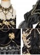 Golden Lily Series JSK Retro Elegant Palace Style Gothic Lolita Black And Golden Sling Dress