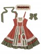 Pure Color Pastoral Style Stitching Design Sweet Lolita Sling Dress