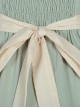 Pastoral Style Open Front Light Green Classic Lolita Ruffle Sling Dress