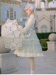 Pastoral Style Open Front Light Green Classic Lolita Ruffle Sling Dress