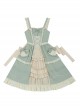 Pastoral Style Open Front Light Green Classic Lolita Ruffle Sling Dress