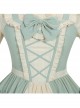 Pastoral Style Open Front Light Green Classic Lolita Ruffle Sling Dress