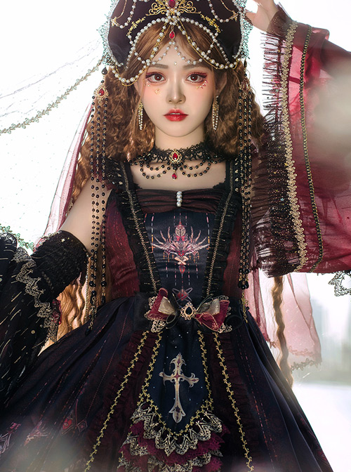 Eye Of Red Heart Series JSK Retro Palace Gothic Lolita Dress