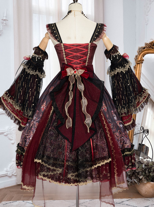 Eye Of Red Heart Series JSK Retro Palace Gothic Lolita Dress