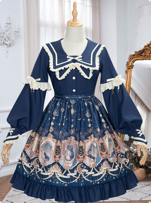 Explore The Stars Series OP Classic Lolita Long Sleeve Dress