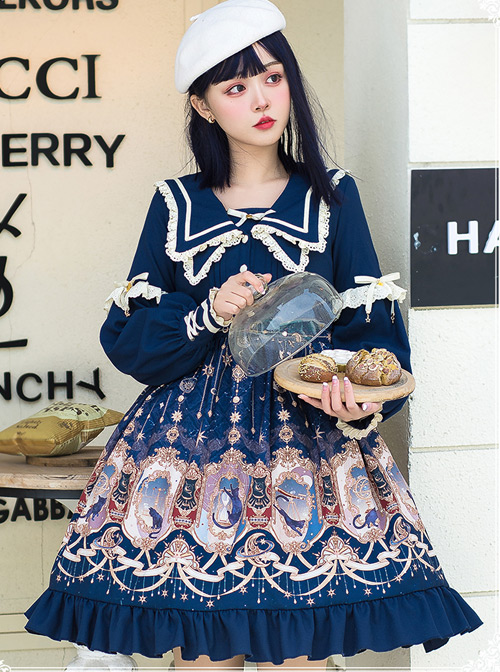 Explore The Stars Series OP Classic Lolita Long Sleeve Dress