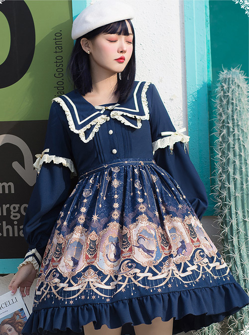 Explore The Stars Series OP Classic Lolita Long Sleeve Dress