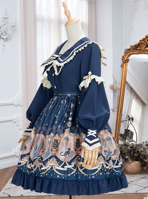 Explore The Stars Series OP Classic Lolita Long Sleeve Dress