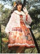 Persimmon Printing OP Chinese Style Sweet Lolita Long Sleeve Dress