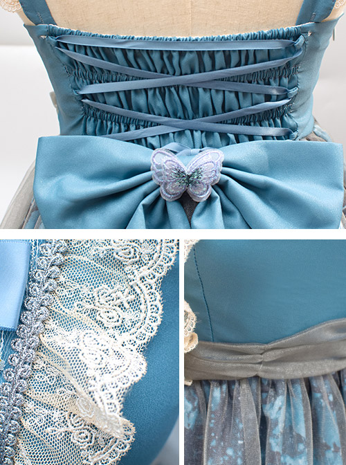 Moonlit Forest Series JSK Blue Chiffon Sweet Lolita Sling Dress
