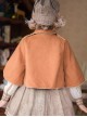 Little Bear Embroidery School Lolita Long Sleeve Plaid Dress And Woolen Cloak And Hat Set