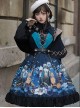 Abyss Series JSK Lace Up Decorate Retro Printing Classic Lolita Autumn Winter Sling Dress