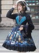 Abyss Series JSK Lace Up Decorate Retro Printing Classic Lolita Autumn Winter Sling Dress