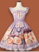 Persimmon Printing JSK Chinese Style Sweet Lolita Short Style Sling Dress