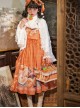 Persimmon Printing JSK Chinese Style Sweet Lolita Long Style Sling Dress