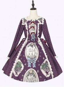 Grape Princess Series OP Elegant Classic Lolita Long Sleeve Dress